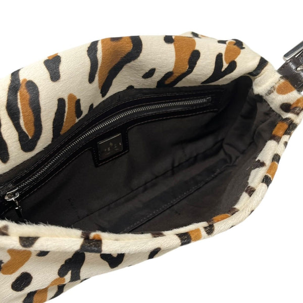 Fendi White Cheetah Baguette Bag