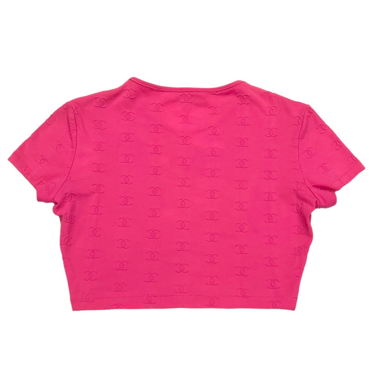 Chanel Pink Logo Crop Top