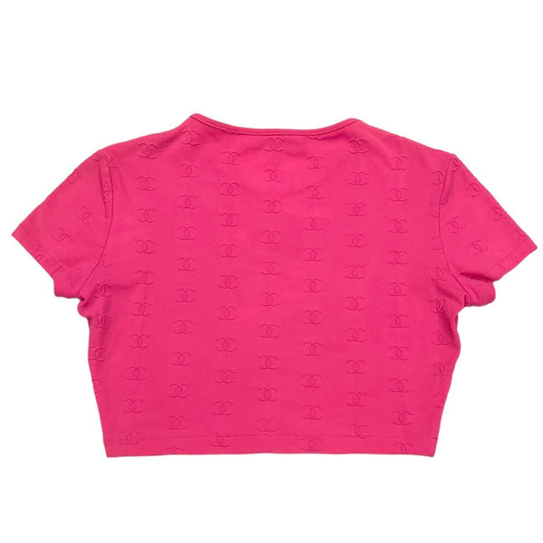 Chanel Pink Logo Crop Top