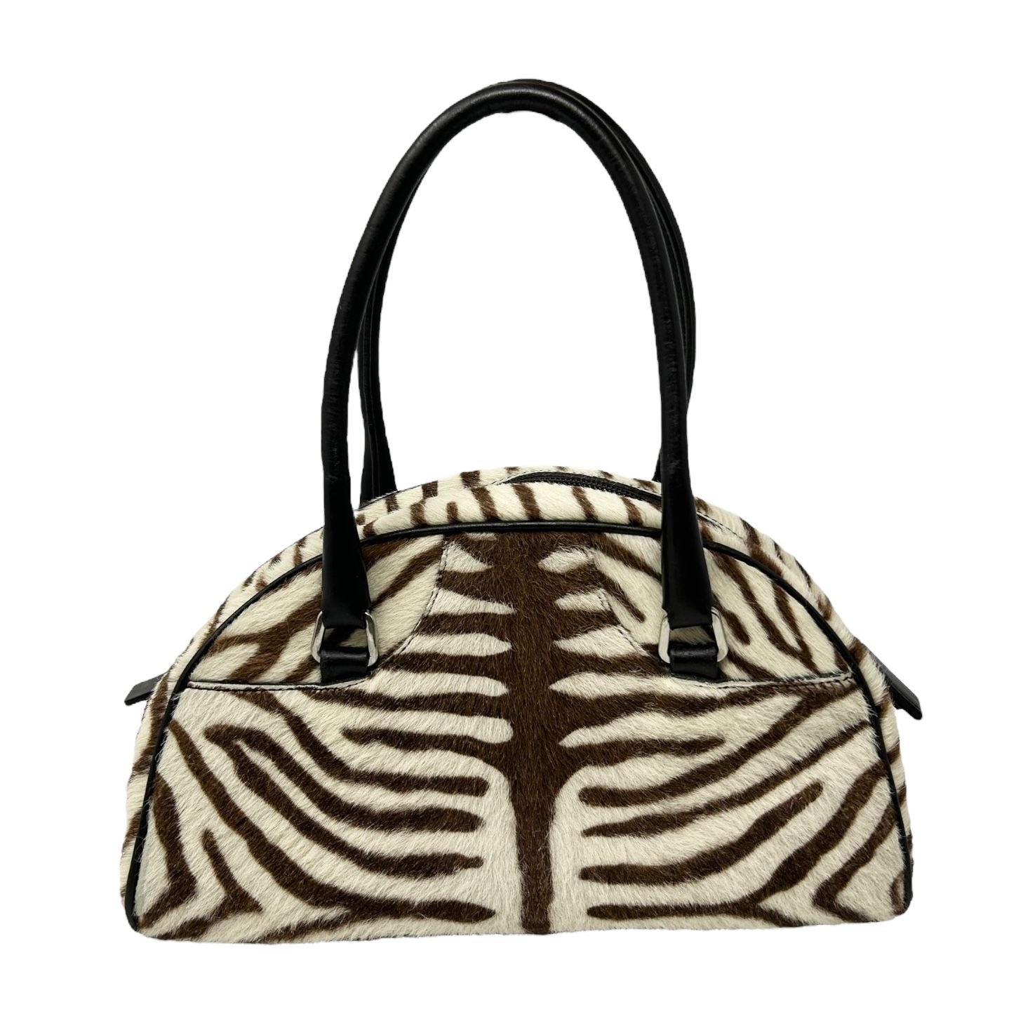 Prada Brown Zebra Top Handle Bag