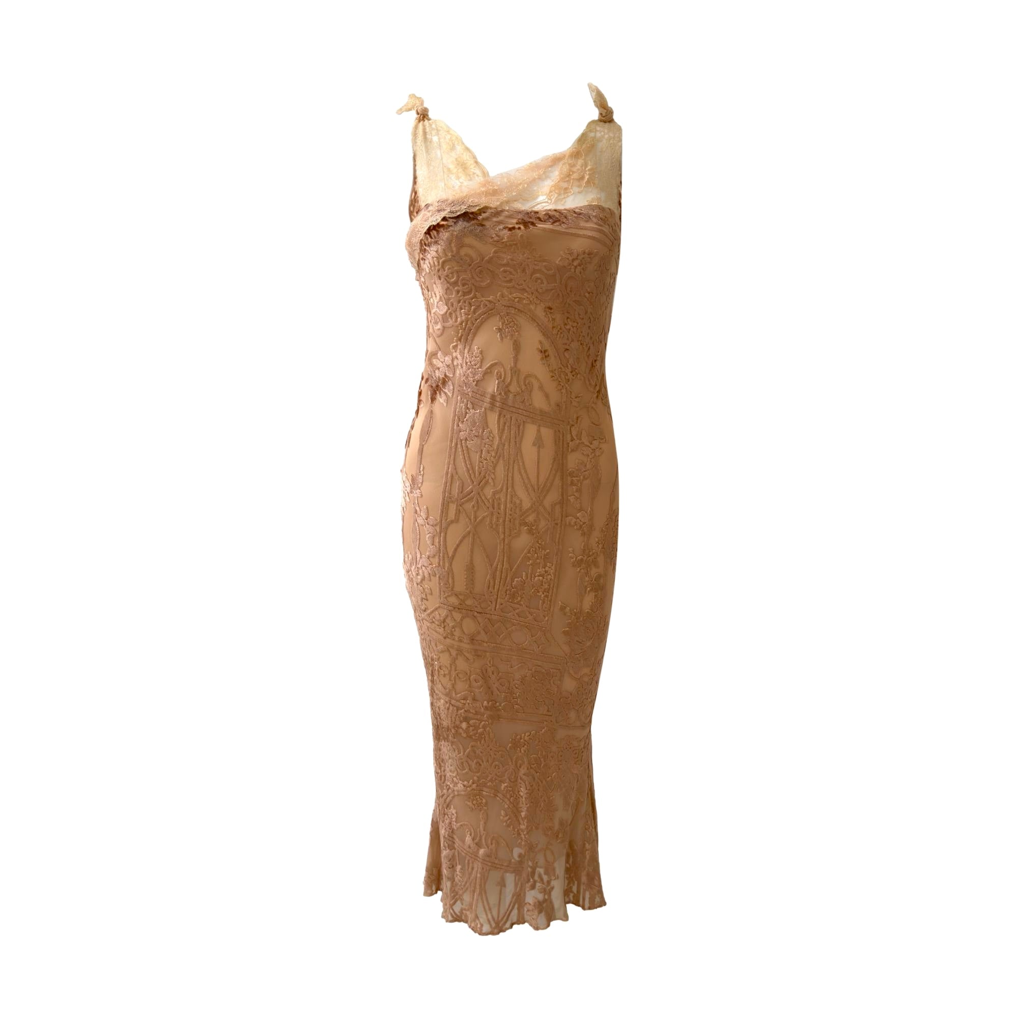 John Galliano Velvet Burnout Dress