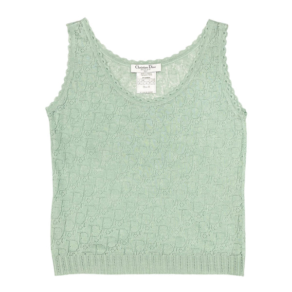 Dior Light Green Knit Logo Tank
