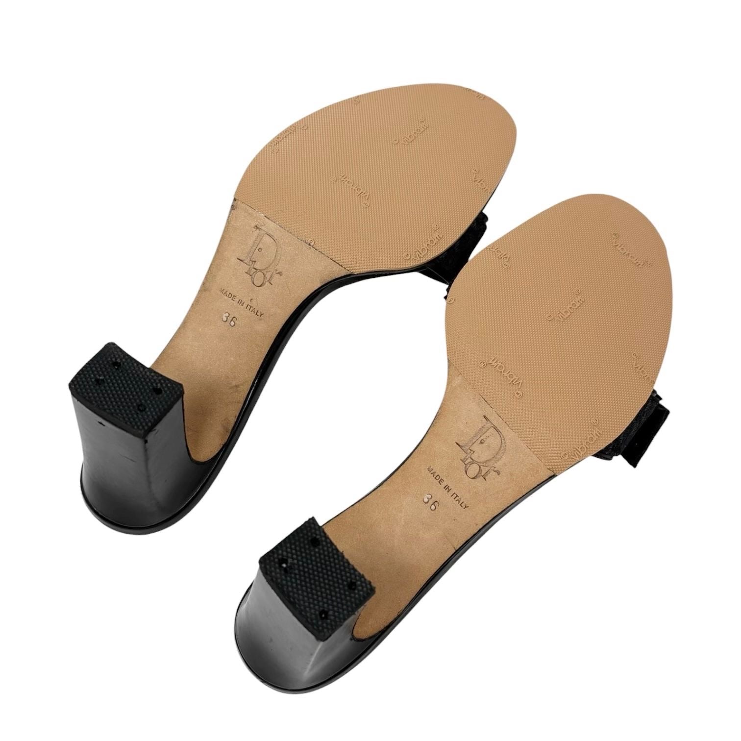 Dior Black Logo Block Heels