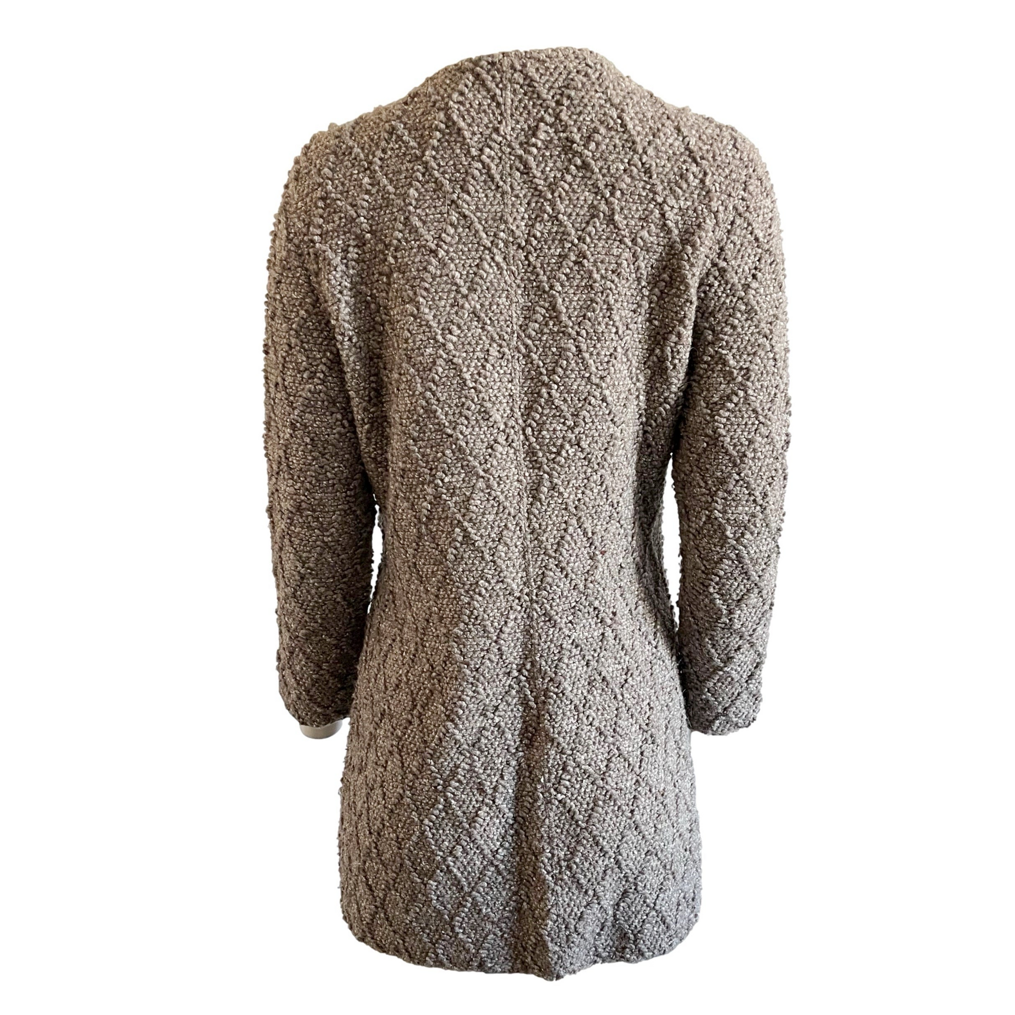 Chanel Natural Chunky Quilt Wool Cardigan