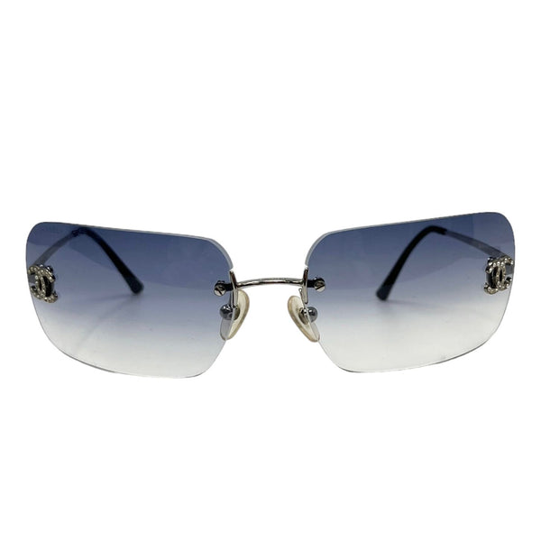 Chanel Blue Rhinestone Sunglasses