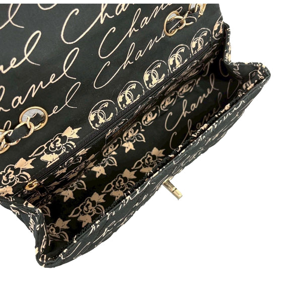 Chanel Black Coco Print Flap Bag
