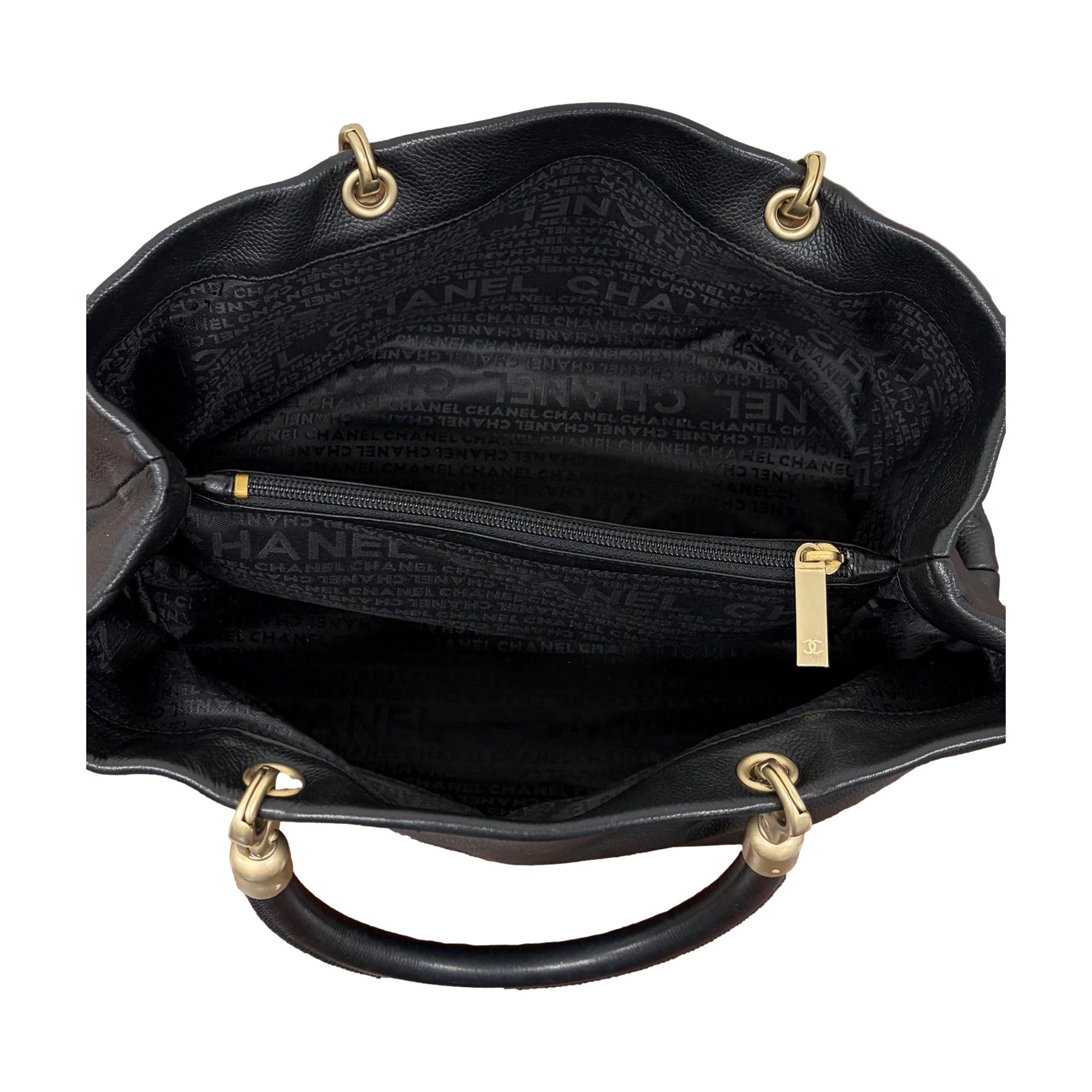 Chanel Black Caviar Structured Handle Bag