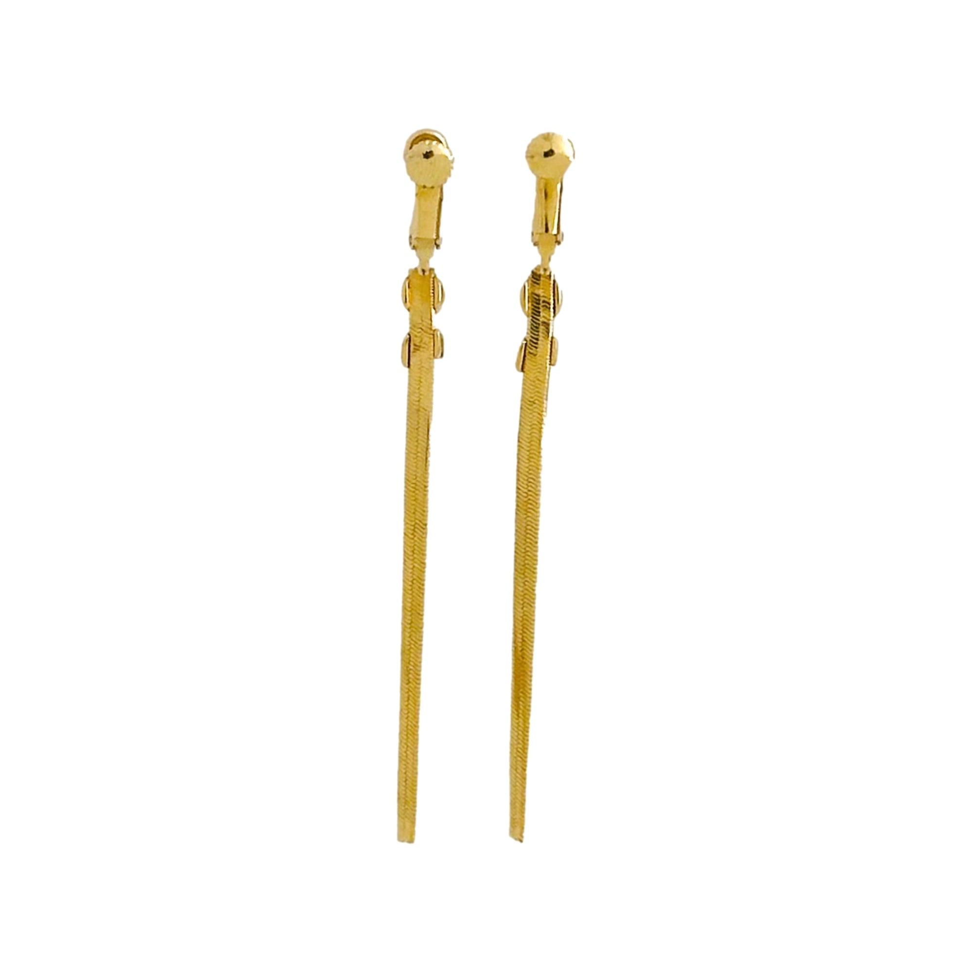 Dior Gold Logo Drop Chain Earrings