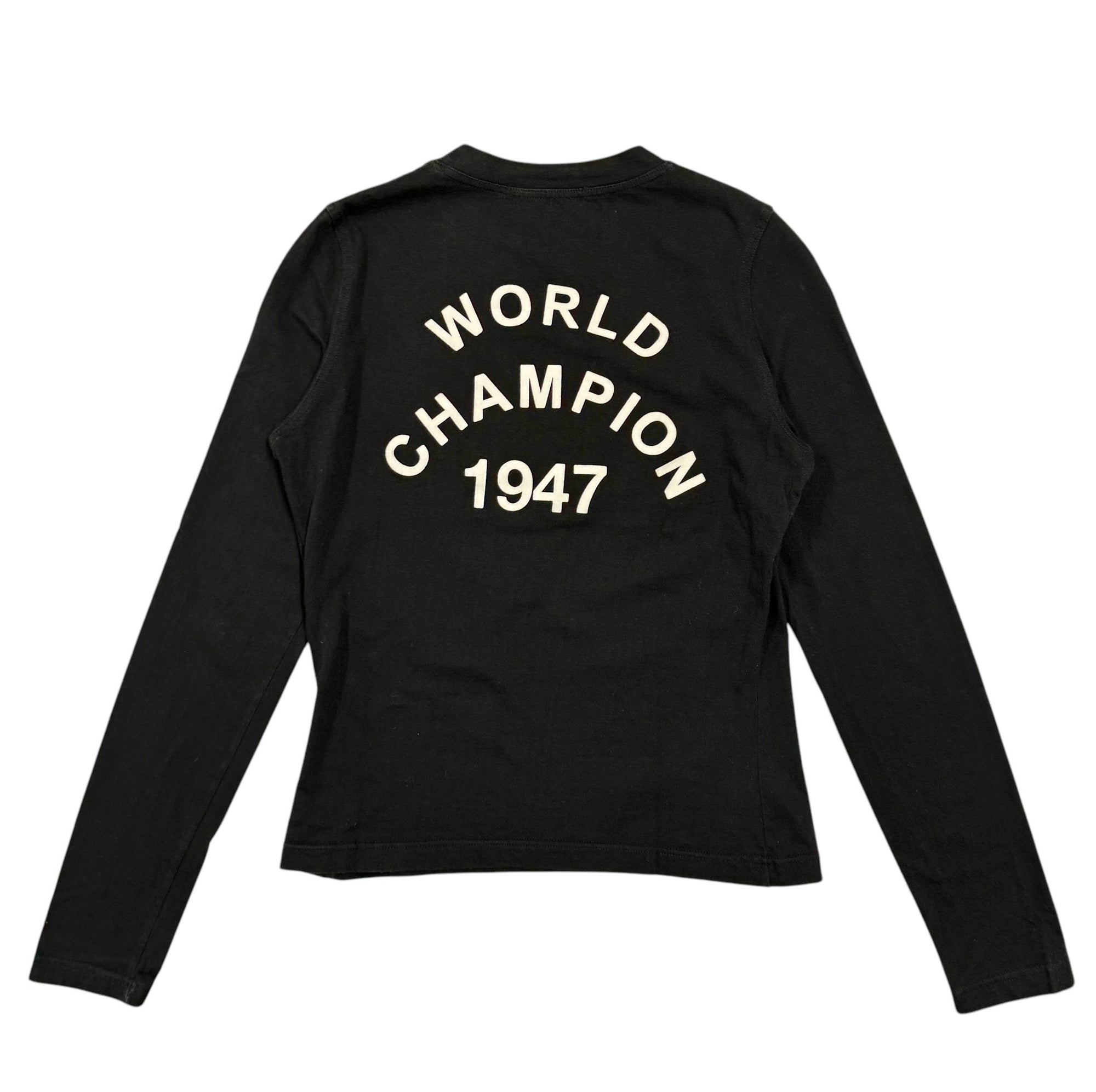 Dior 'J'Adore' Black Logo Long Sleeve Top