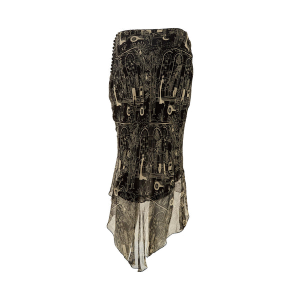 John Galliano Black City Scene Skirt