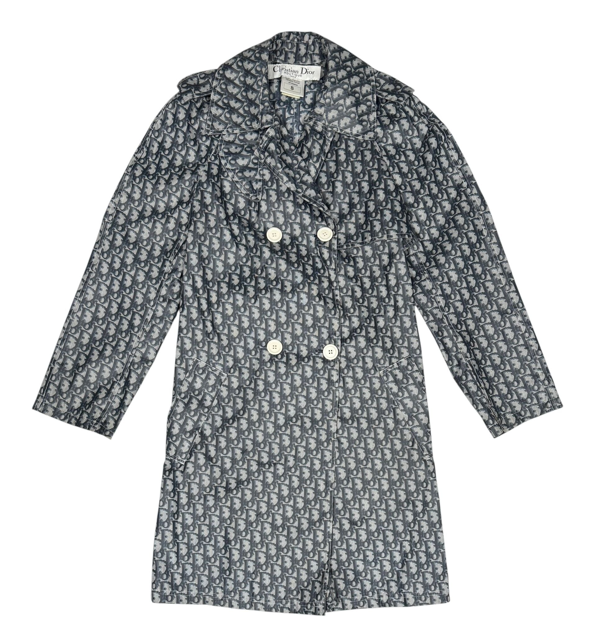 Dior Navy Logo Trench Jacket