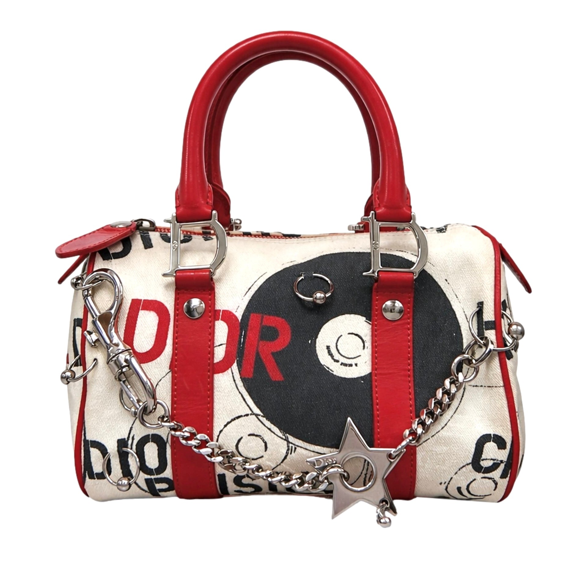 Dior White Hardcore Mini Boston Bag