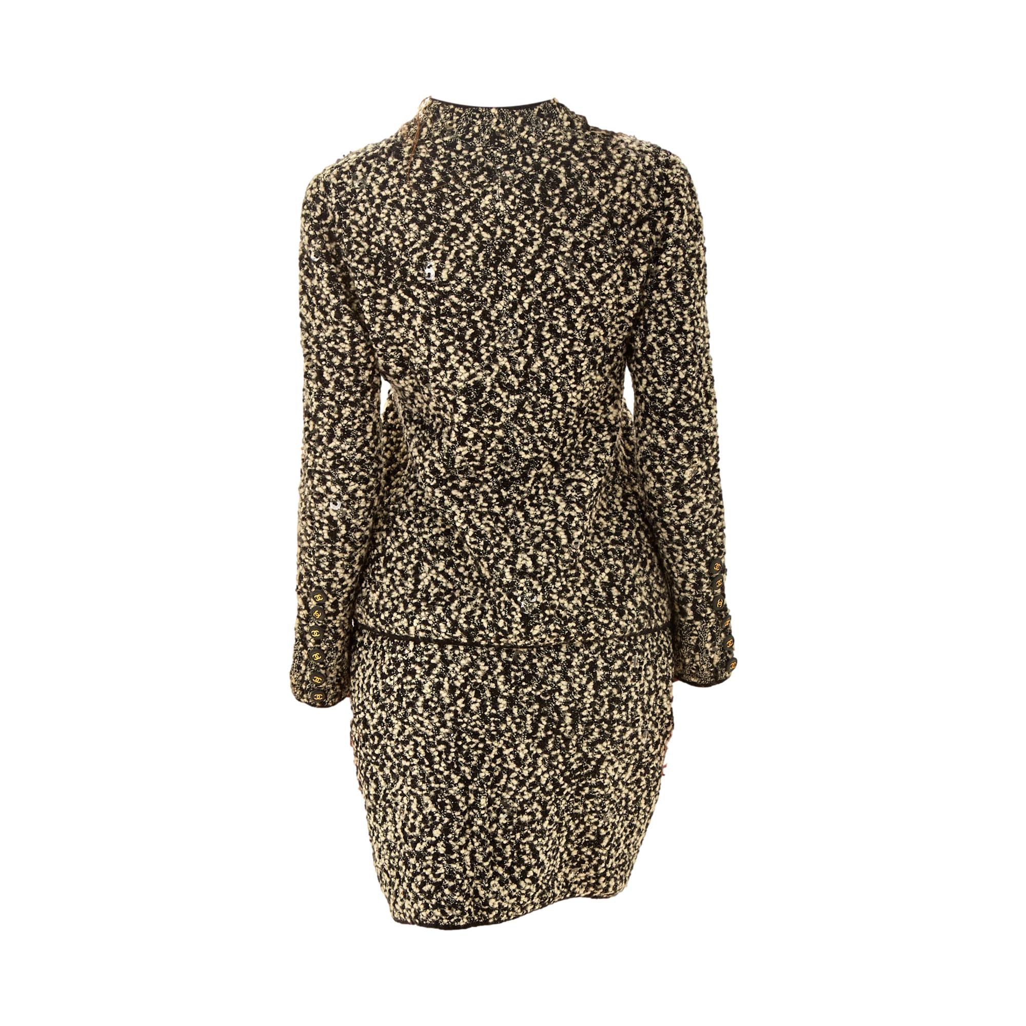 Chanel Black White Tweed Set
