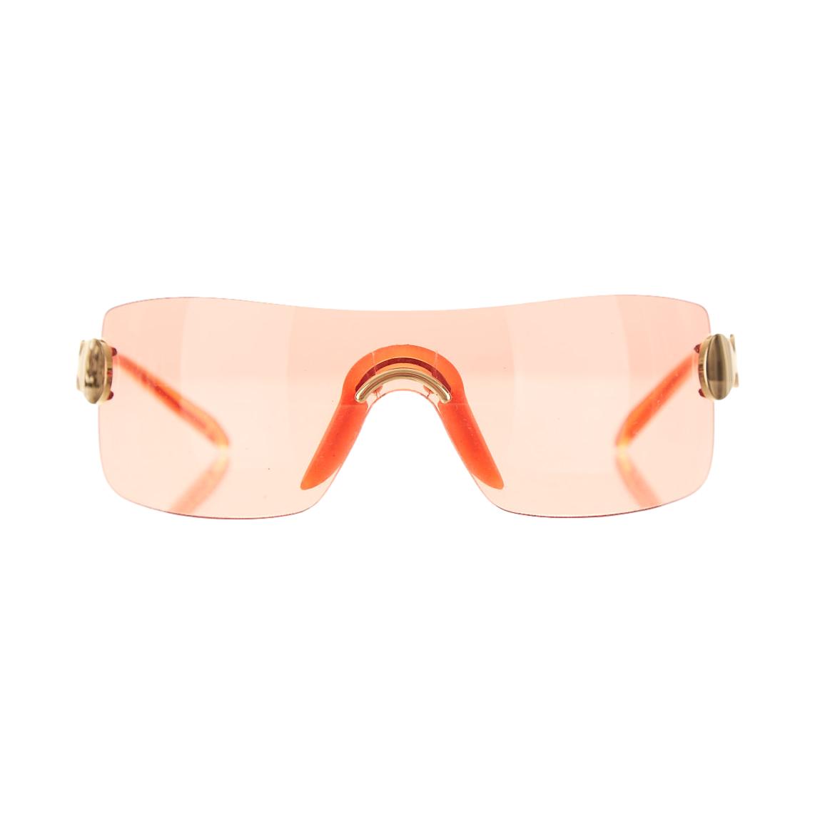 Dior Red Logo Shield Rimless Sunglasses