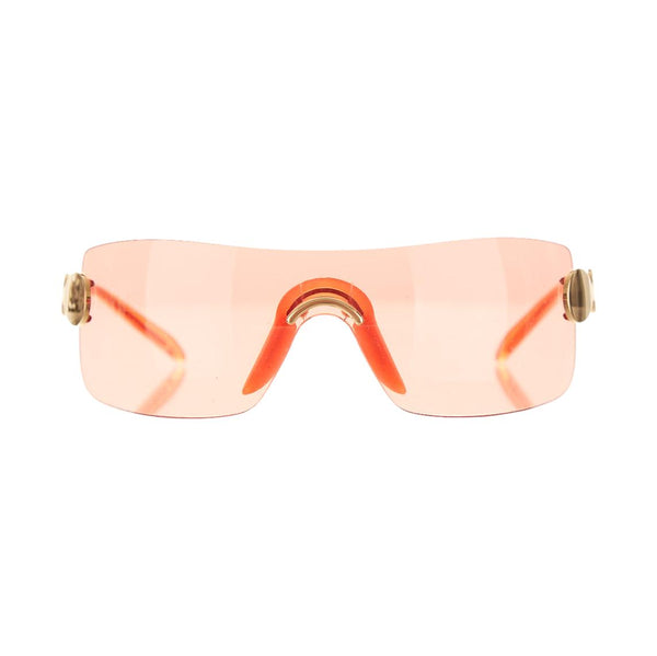 Dior Red Logo Shield Rimless Sunglasses