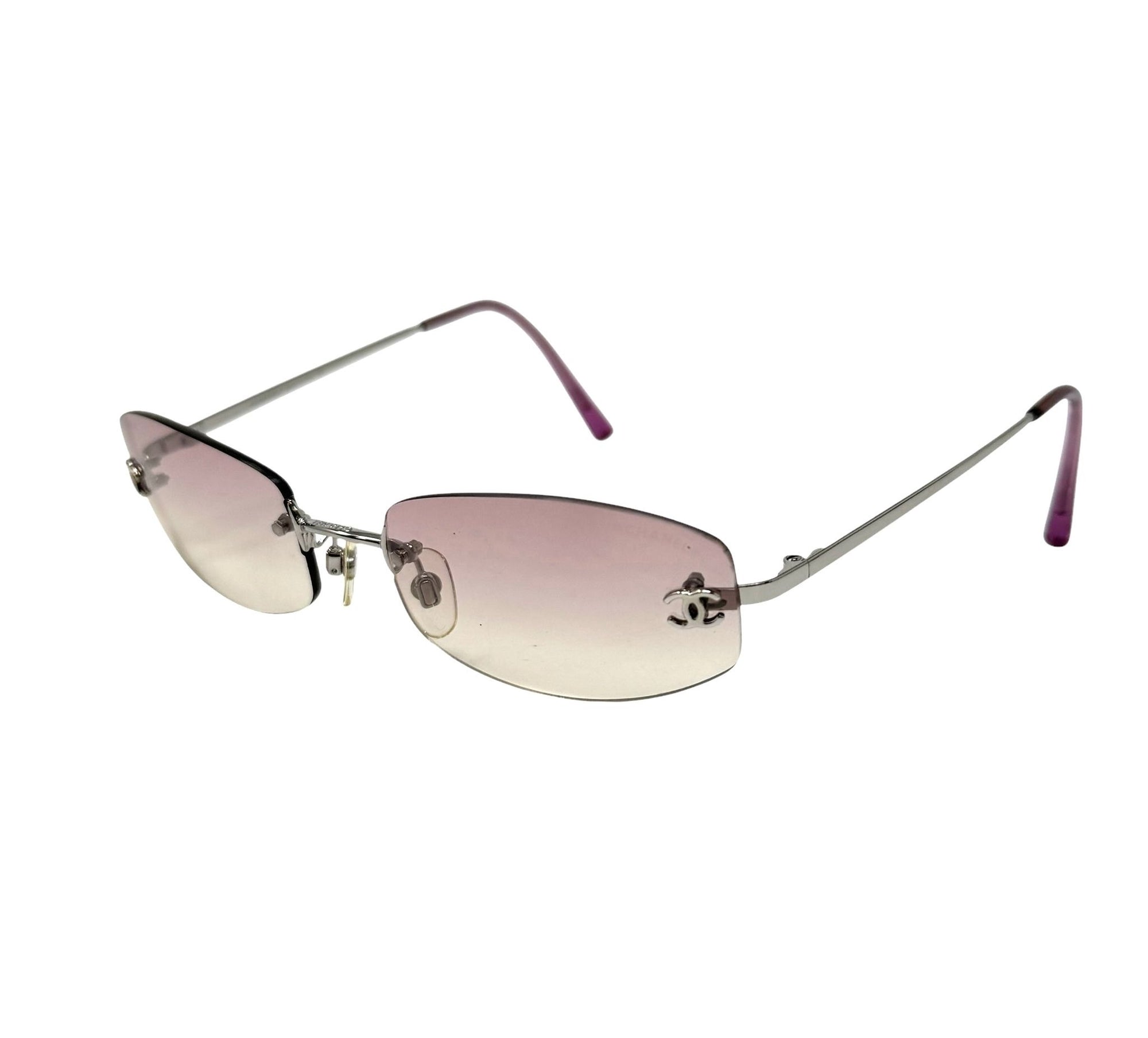 Chanel Light Pink Mini Rimless Sunglasses