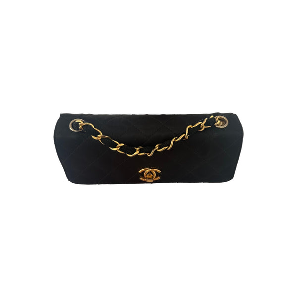 Chanel Mini Black Satin Flap Bag