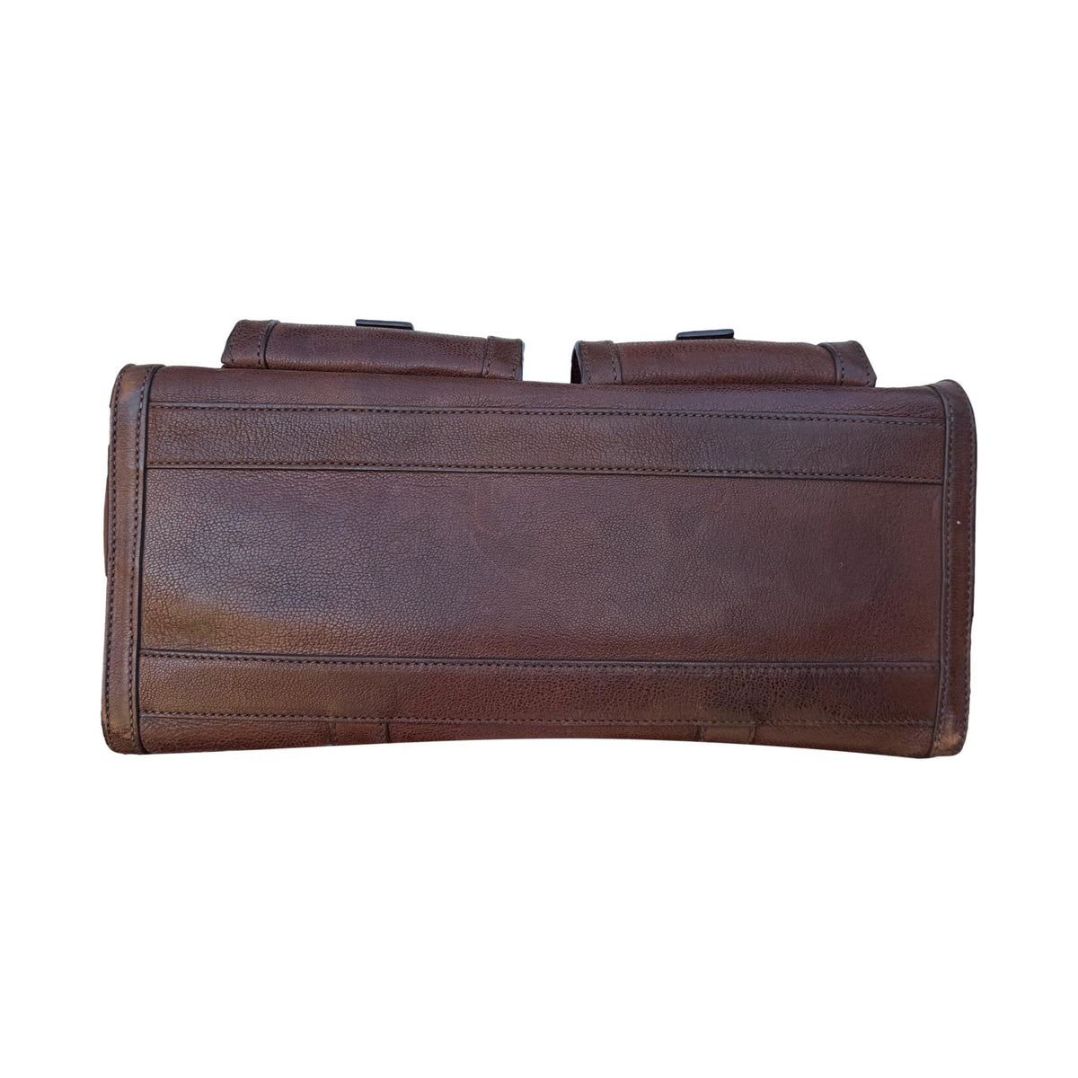 Prada Brown Leather Logo Shoulder Bag