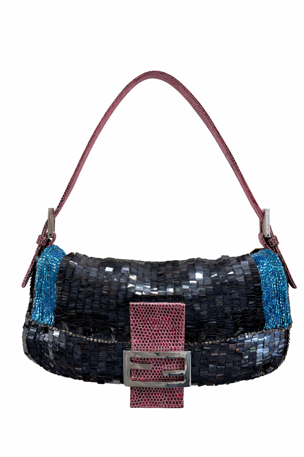Fendi Two Tone Sequin Baguette Bag
