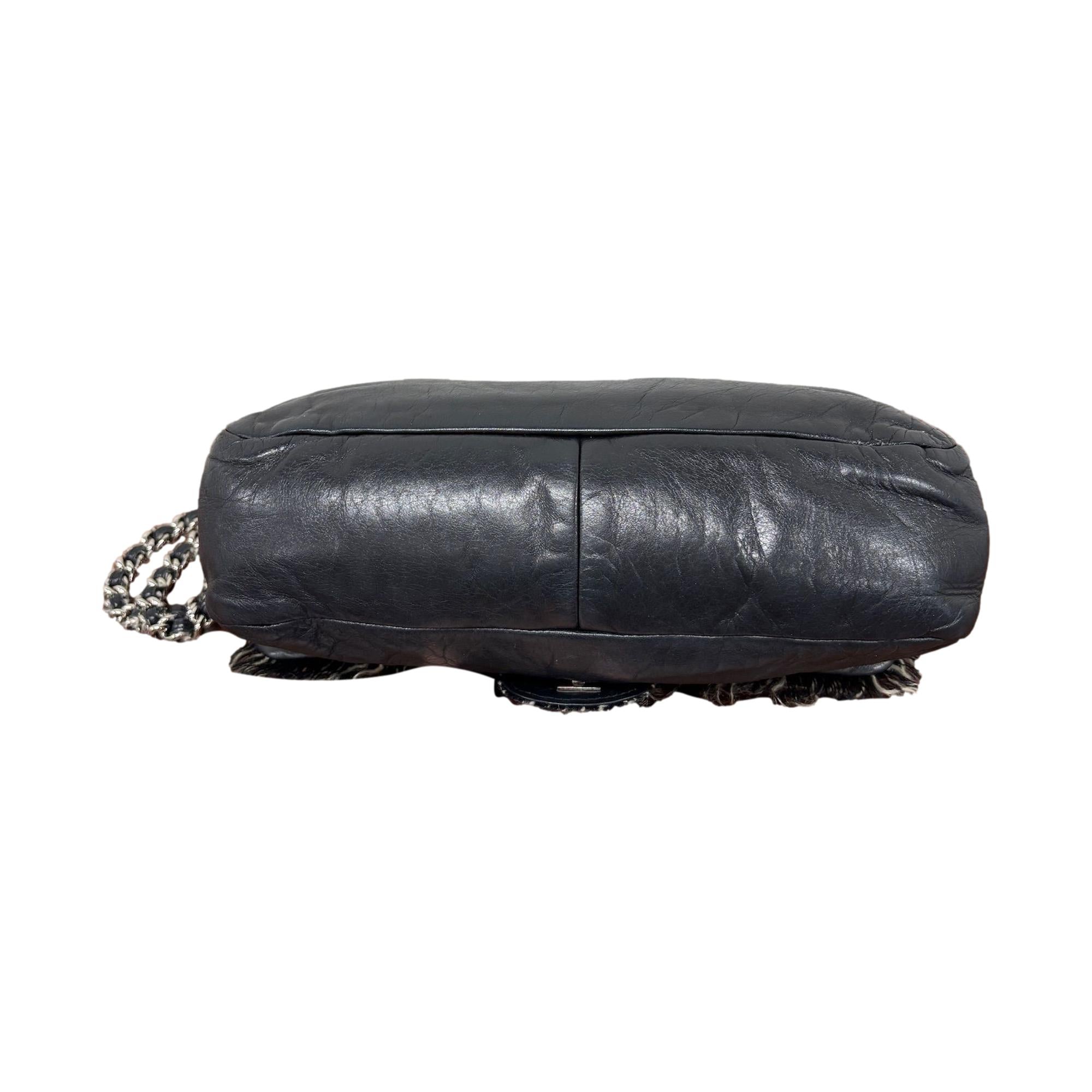 Chanel Black Leather Fringe Flap Bag