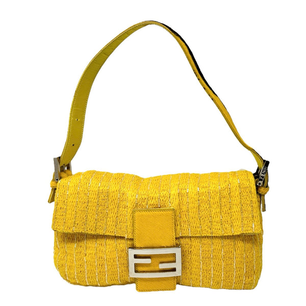 Fendi Yellow Beaded Baguette