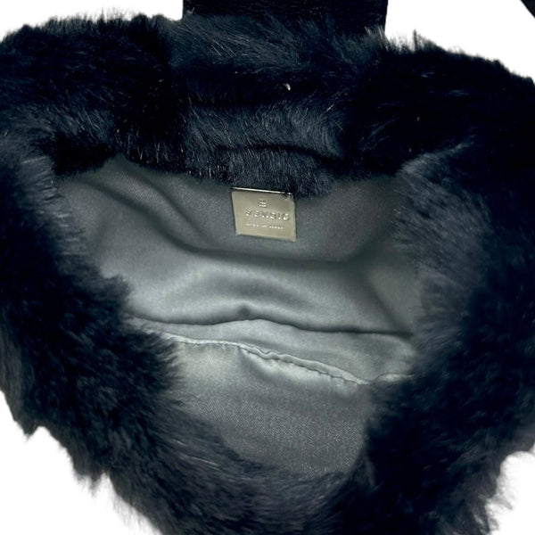 Fendi Mini Black Fur Croissant Bag