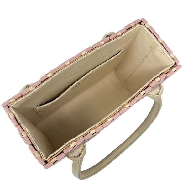 Chanel Pink Logo Top Handle Puzzle Bag