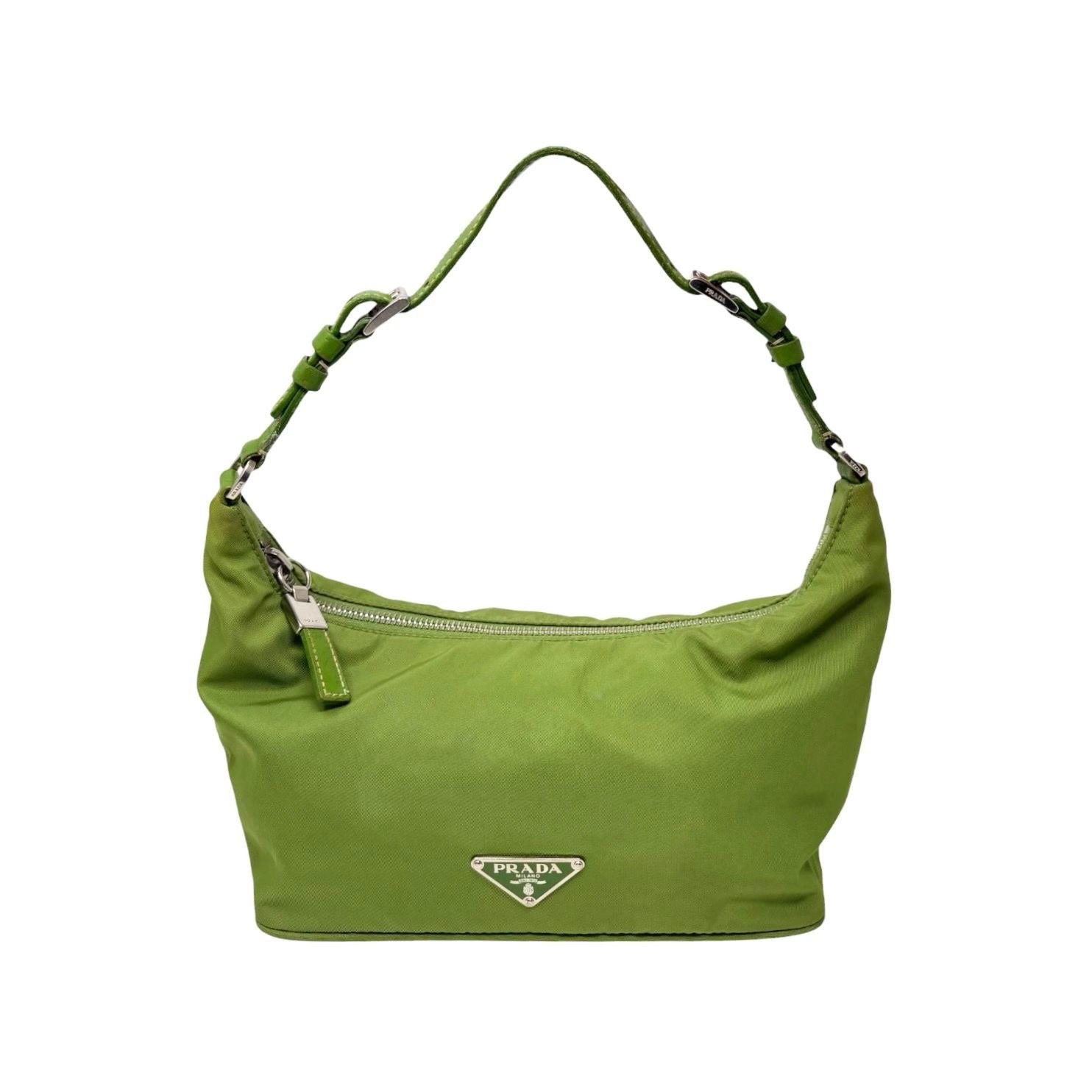 Prada Green Nylon Shoulder Bag