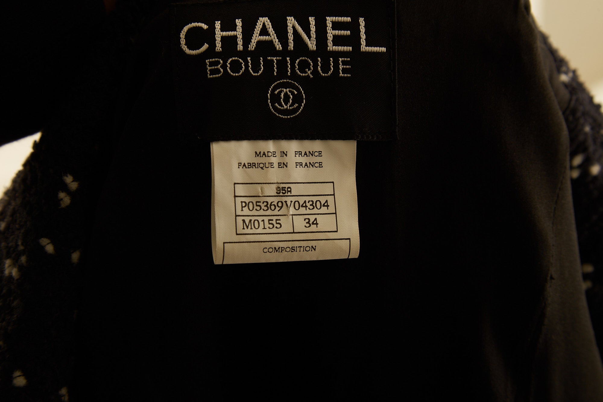 Chanel Black + White Logo Jacket