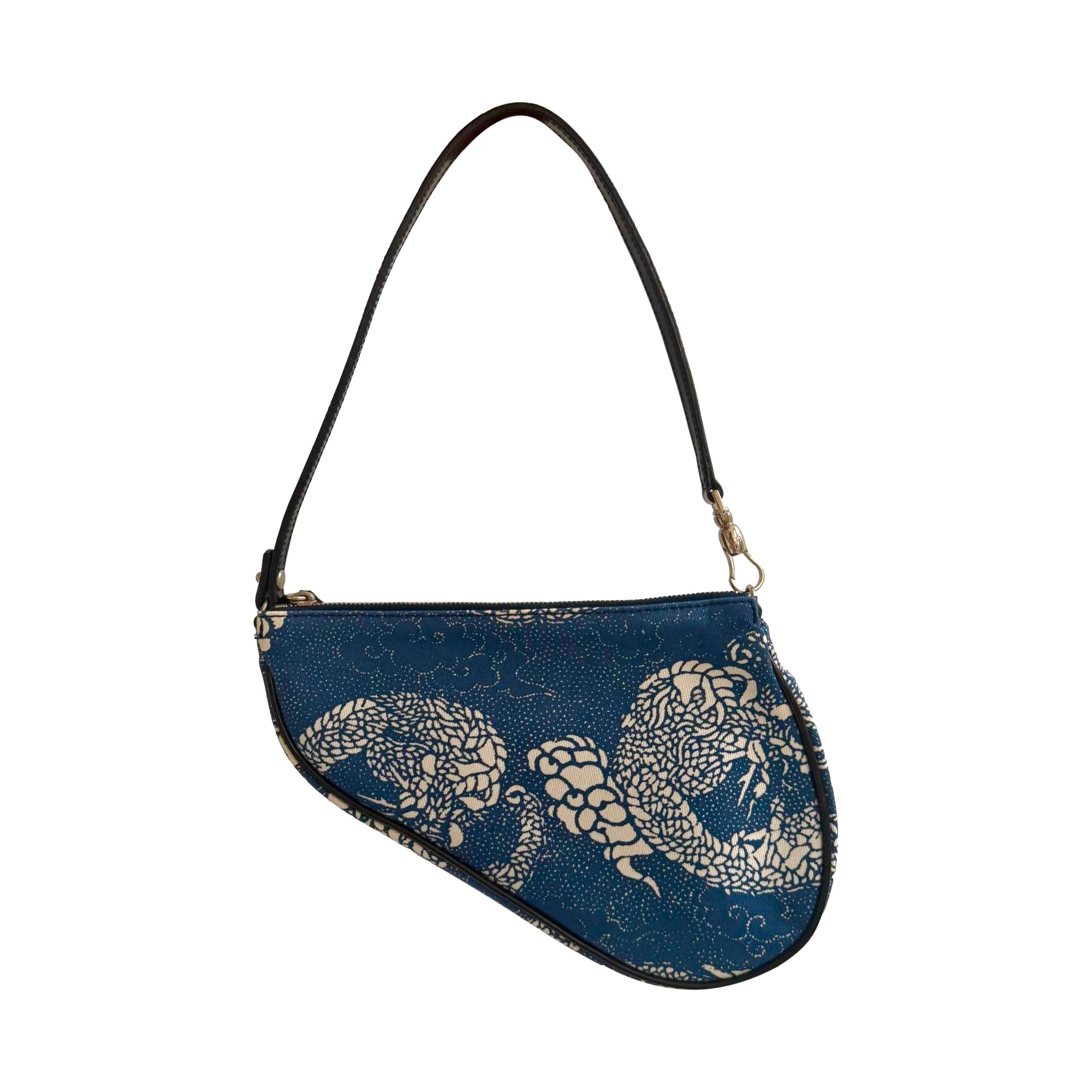 Dior Blue Dragon Mini Saddle Bag