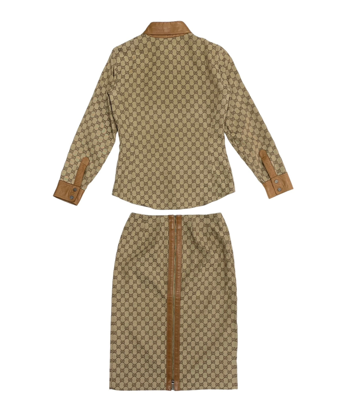 Gucci Brown Logo Skirt Set