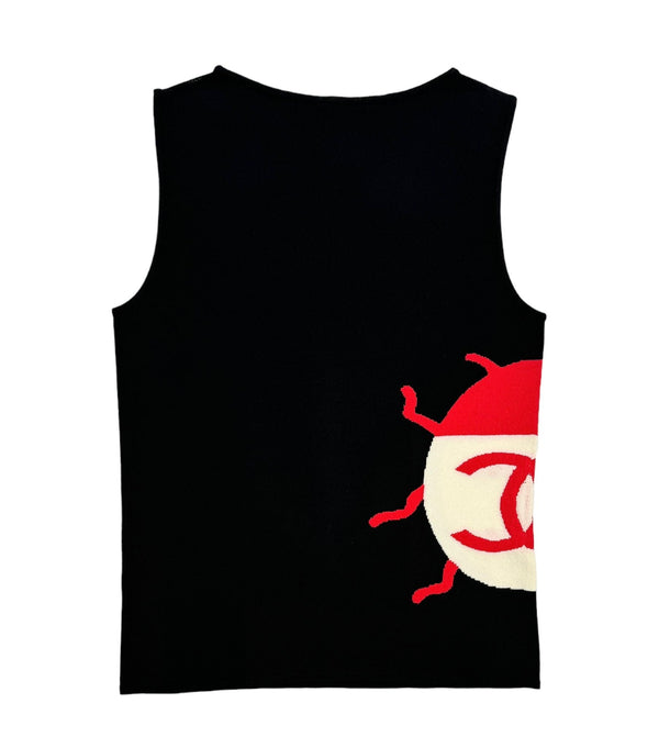 Chanel Black Ladybug Logo Tank