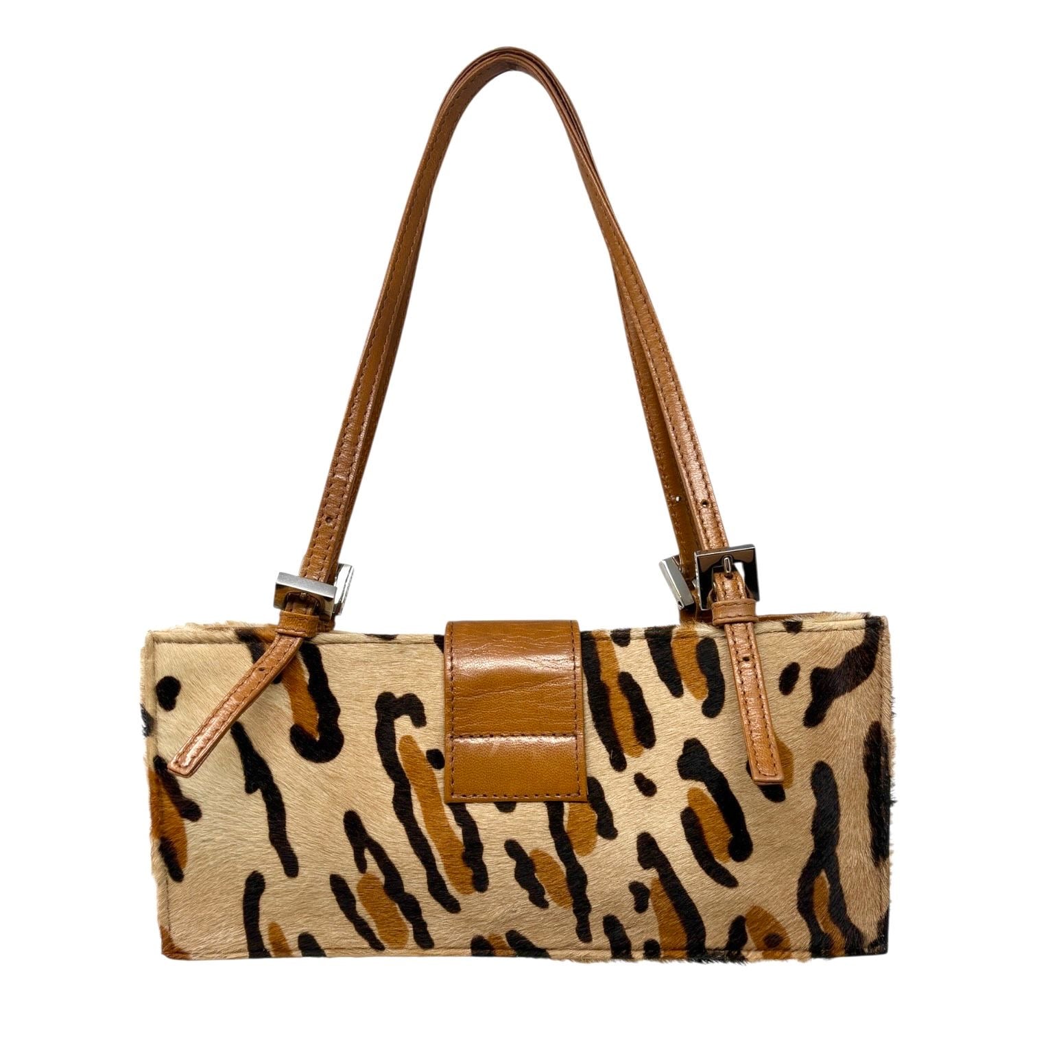 Fendi Leopard Print Calf-hair Top Handle Bag