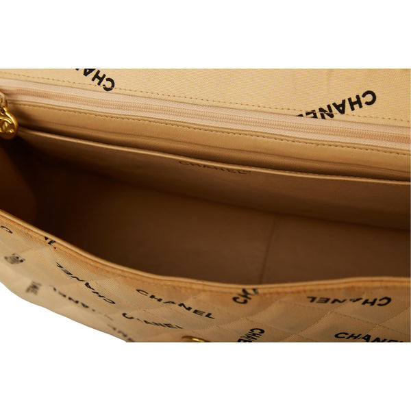 Chanel Beige XL Maxi Canvas Flap Bag