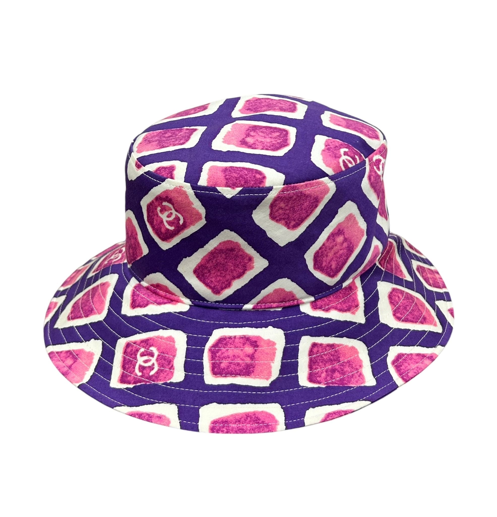 Chanel Purple + Pink Logo Bucket Hat