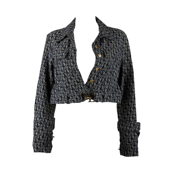 Dior Navy Logo Belted Jacket