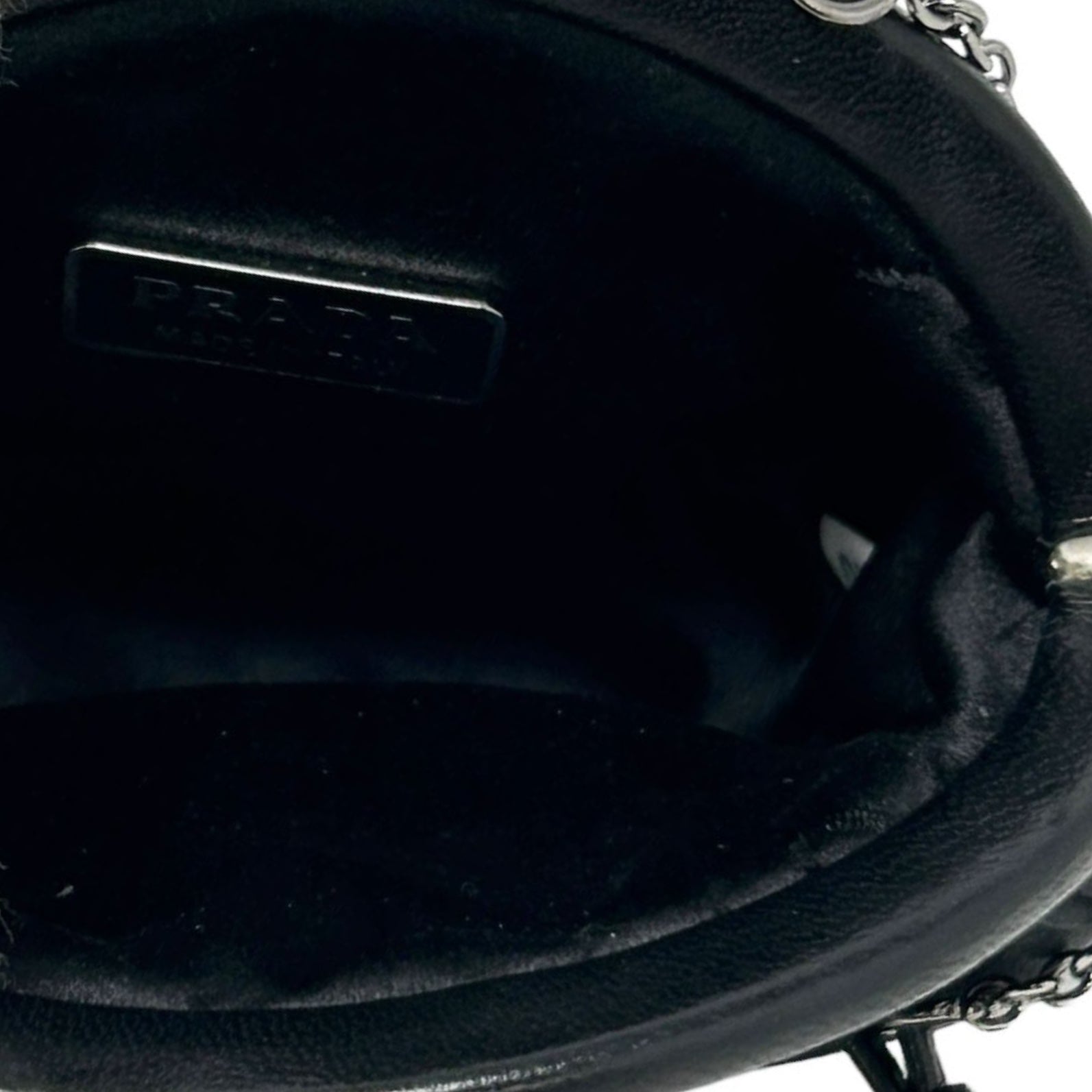 Prada Black Satin Mini Chain Bag