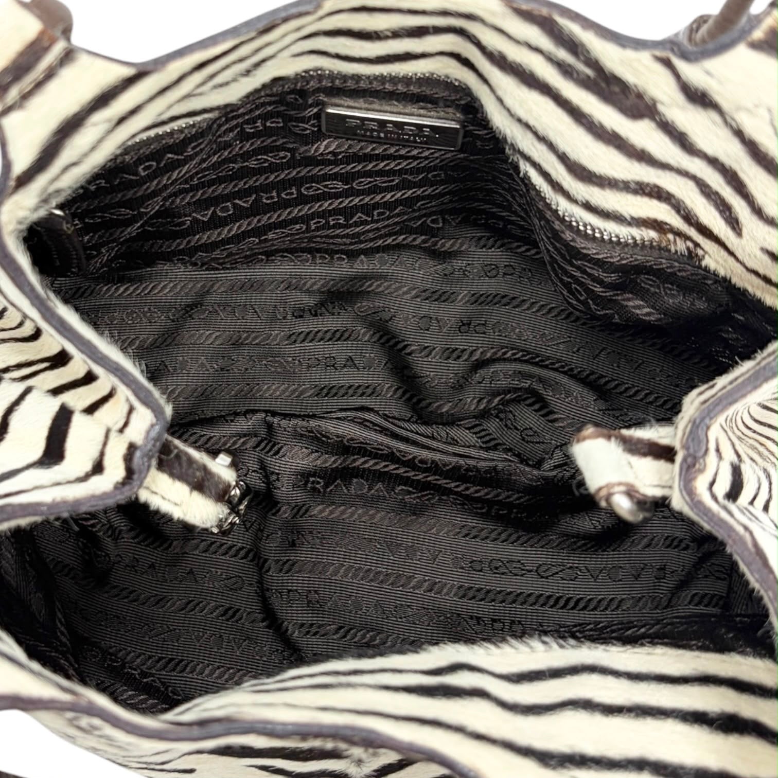 Prada Zebra Logo Shoulder Bag