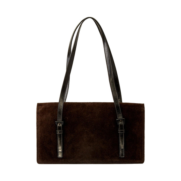 Prada Brown Suede Shoulder Bag