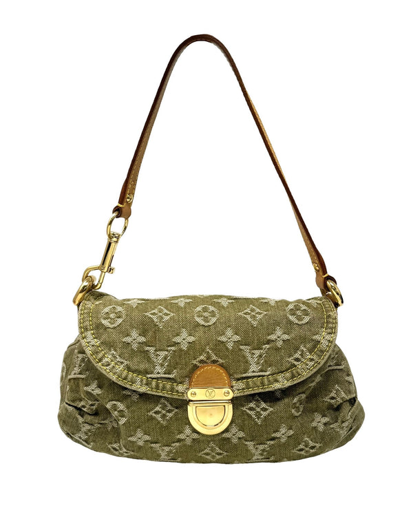 Louis Vuitton Olive Denim Shoulder Bag