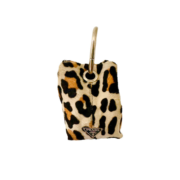 PRADA ヒョウ柄 レオパード柄　がま口　ポーチ Prada Cheetah Print Mini Ring Handle Bag – Treasures of NYC