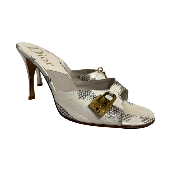 Dior Lock + Key Snakeskin Heels
