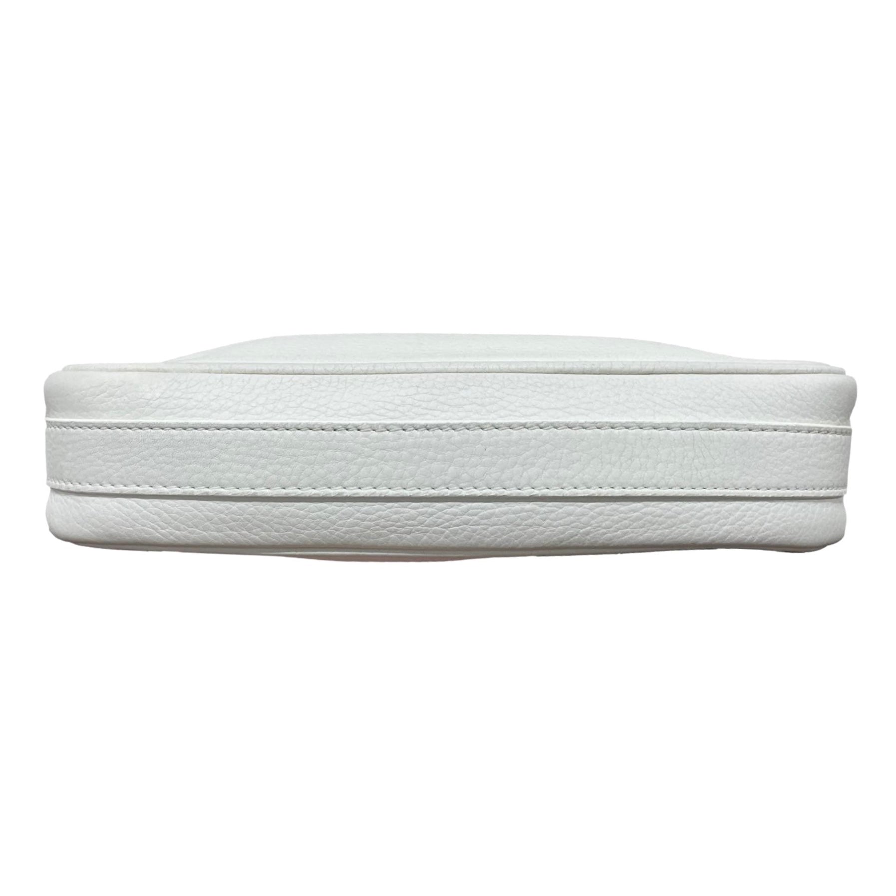 Dior White Leather Logo Shoulder Bag