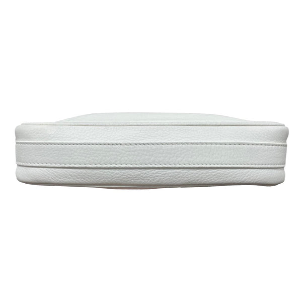 Dior White Leather Logo Shoulder Bag