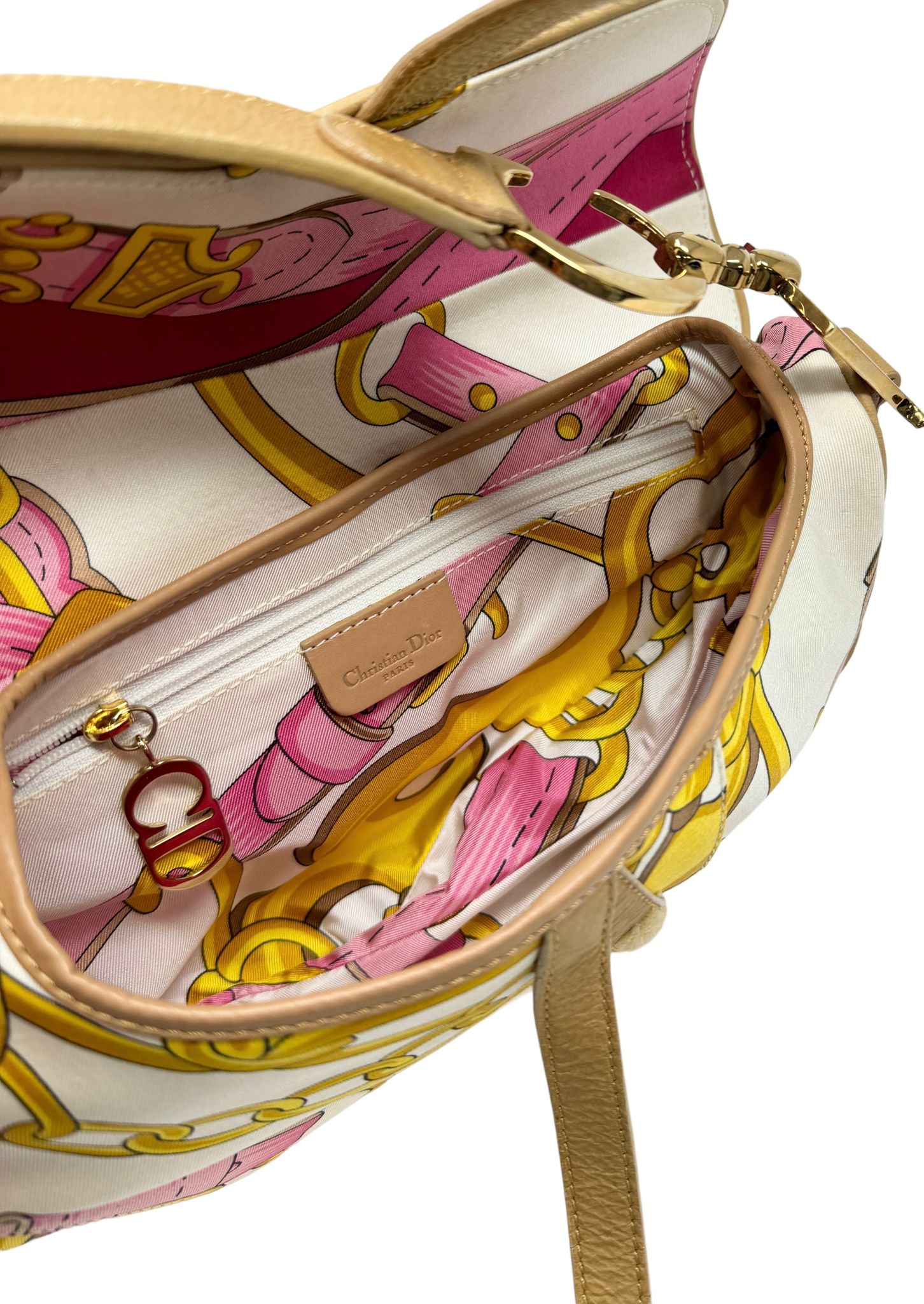 Dior Satin Print Saddle Bag