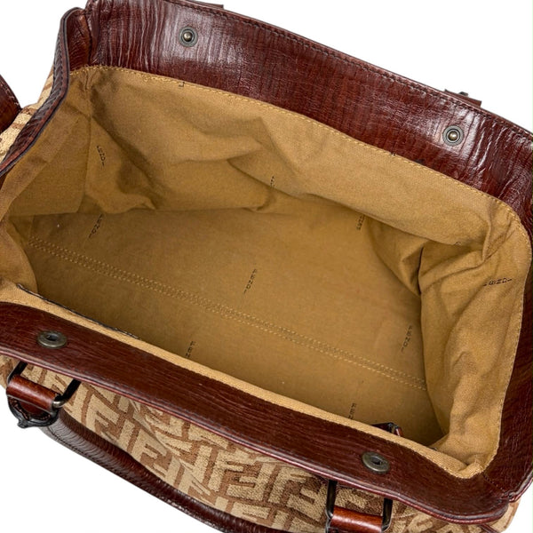 Fendi Brown Velour Shoulder Bag