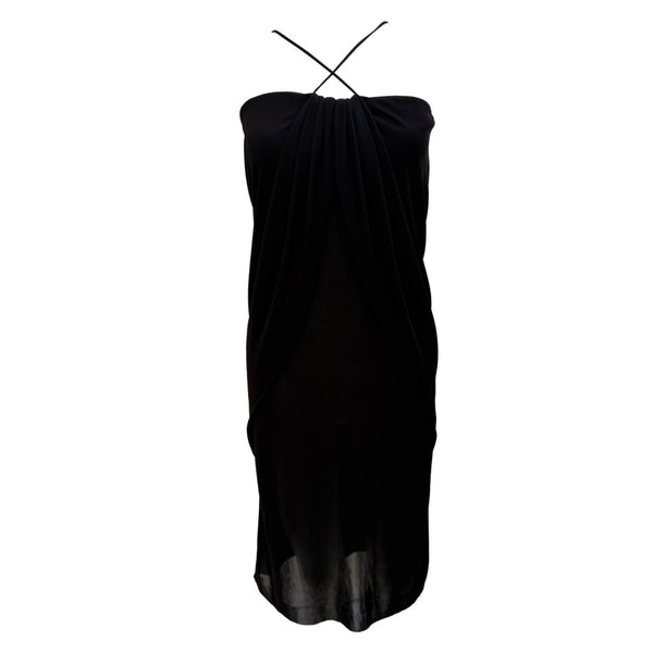 Balenciaga Black Draped Mini Dress