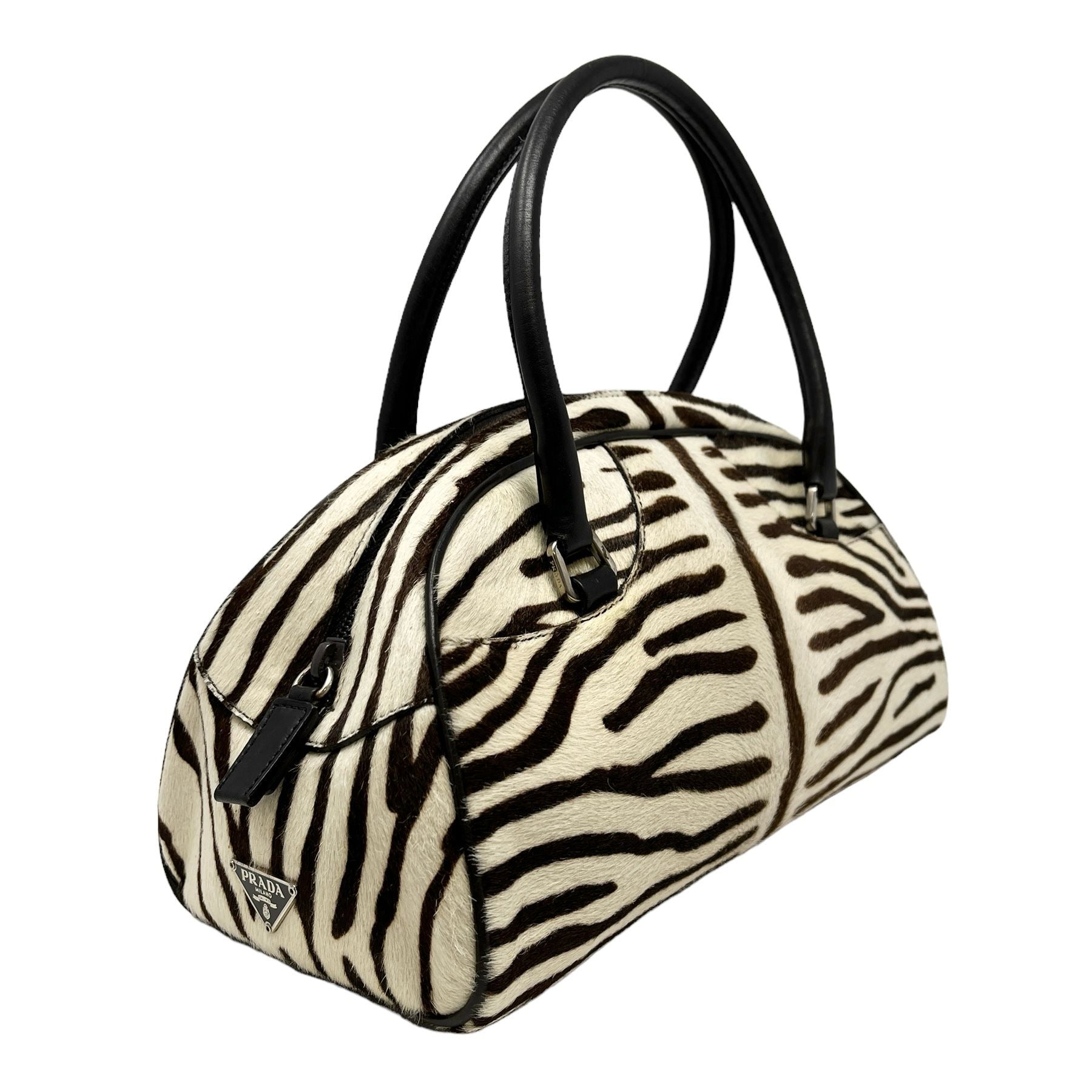 Prada Zebra Print Calf Hair Top Handle Bag