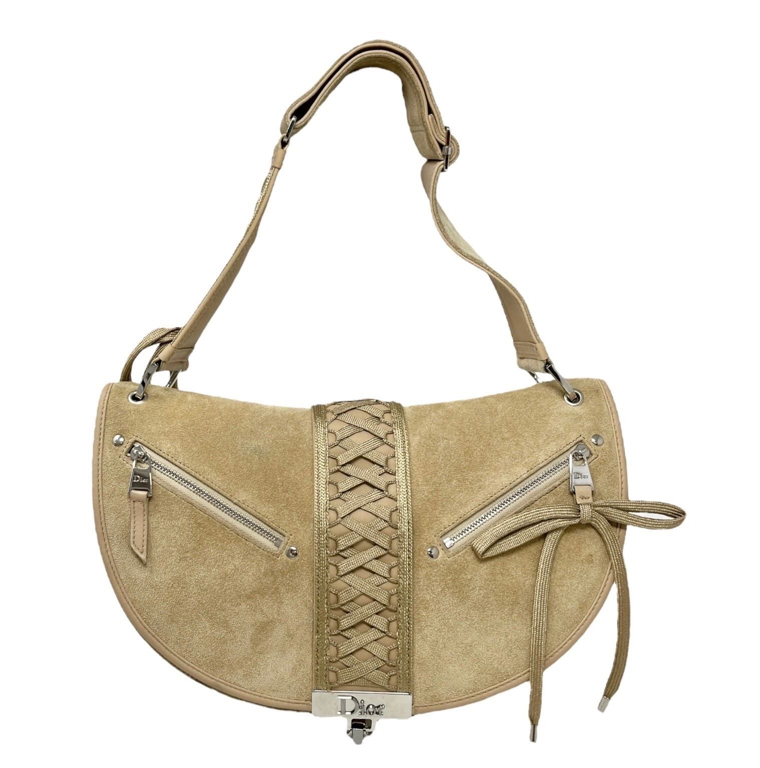 Dior Tan Suede Corset Shoulder Bag