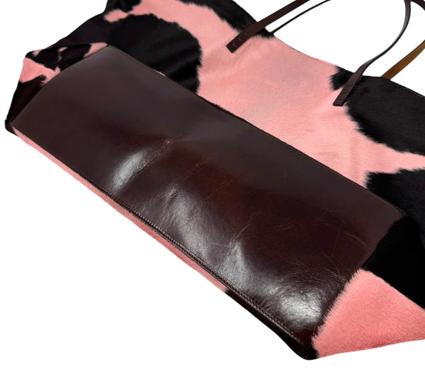 Fendi Pink Cow Print Shoudler Bag